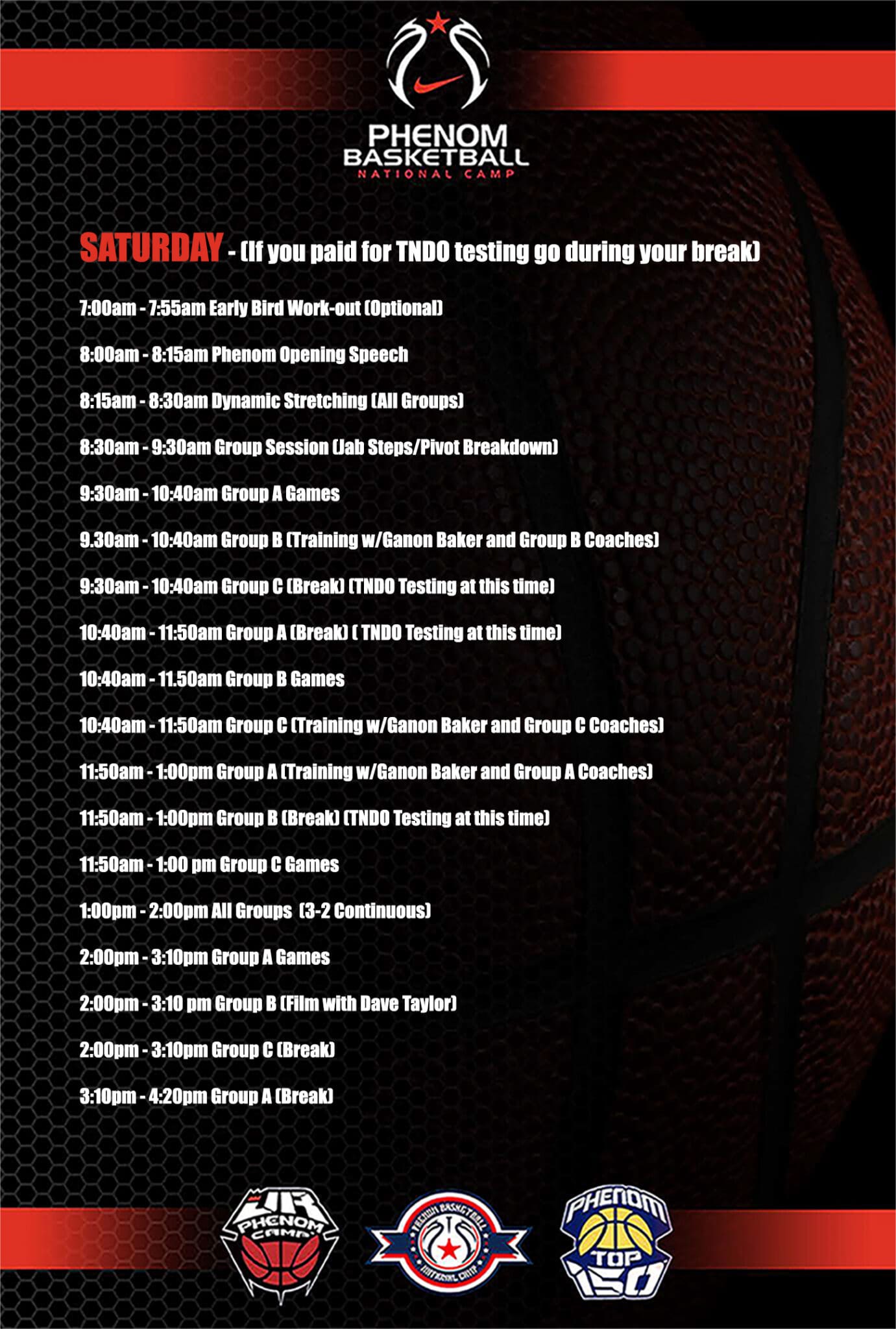 2024 Revised GIRLS Saturday page 2 SCHEDULE