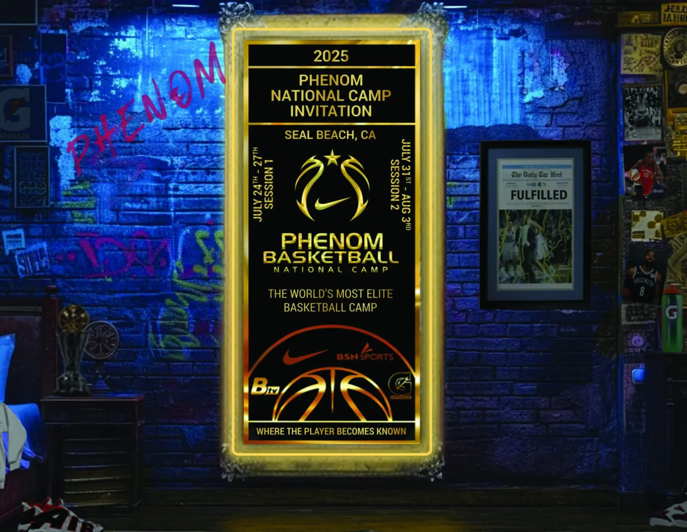 2025 Phenom National Basketball Camp invite.